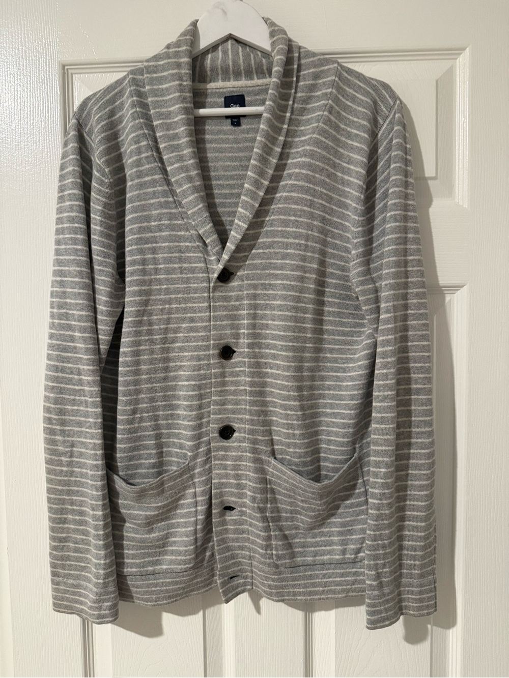 Gap men’s shawl collar striped sweater cardigan